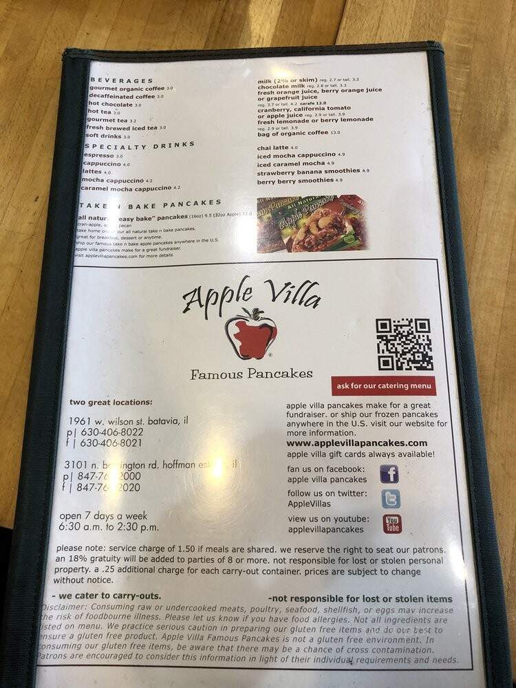 Apple Villa Famous Pancake House - Hoffman Estates, IL menu_pic