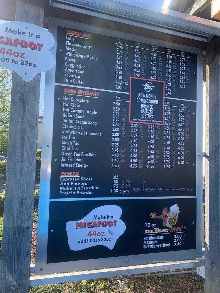 Bigfoot Java - Edmonds, WA menu_pic