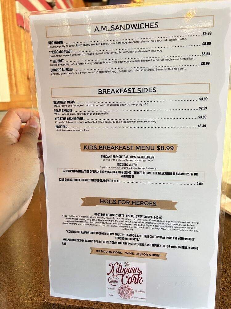 Country Keg Saloon - Wisconsin Dells, WI menu_pic