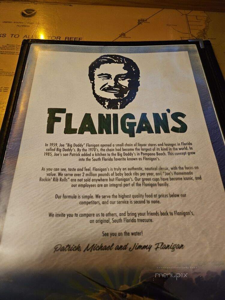 Flanigan's Seafood Bar and Grill - Fort Lauderdale, FL menu_pic