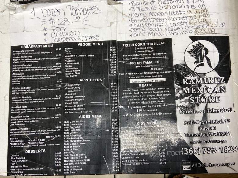 Ramierez Mexican Store - Tumwater, WA menu_pic