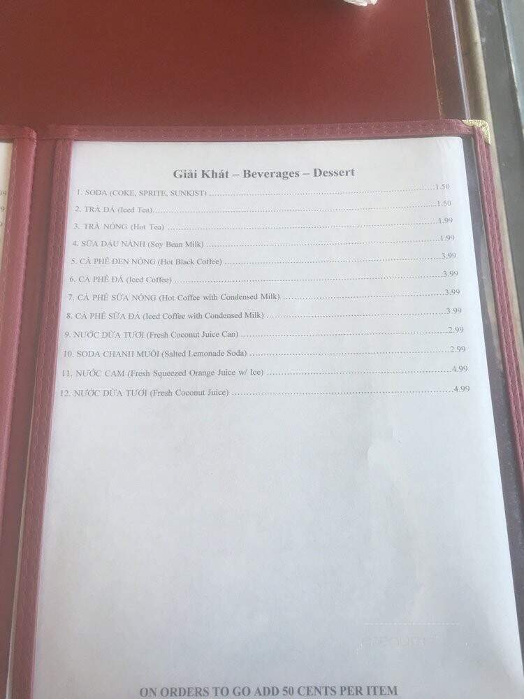 Pho 18 - Galveston, TX menu_pic