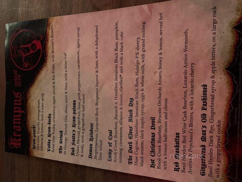 Rye - San Francisco, CA menu_pic