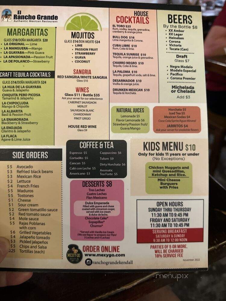 El Rancho Grande - Miami, FL menu_pic