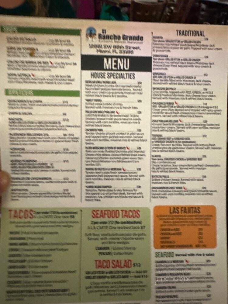 El Rancho Grande - Miami, FL menu_pic