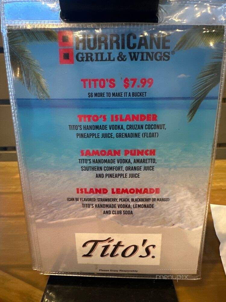 Hurricane Grill & Wings - Orange Park, FL menu_pic