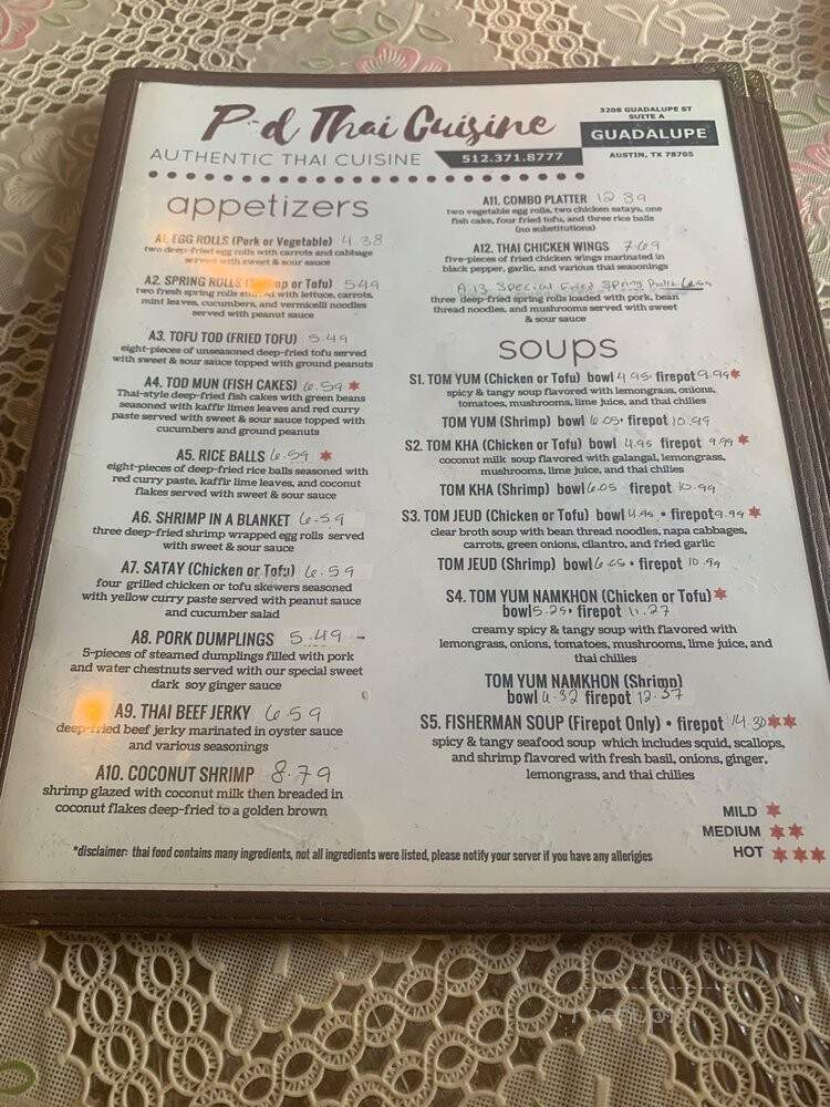 Pad Thai Thai Cuisine - Austin, TX menu_pic