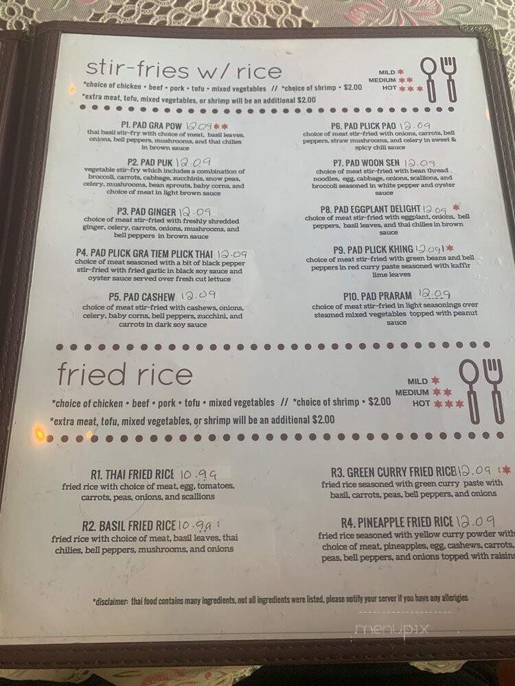 Pad Thai Thai Cuisine - Austin, TX menu_pic