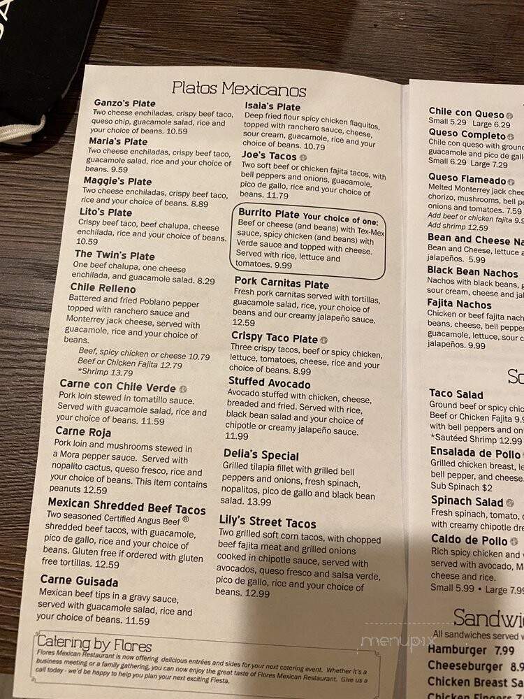 Flores Mexican Restaurant - Kirby Springs - Dripping Springs, TX menu_pic