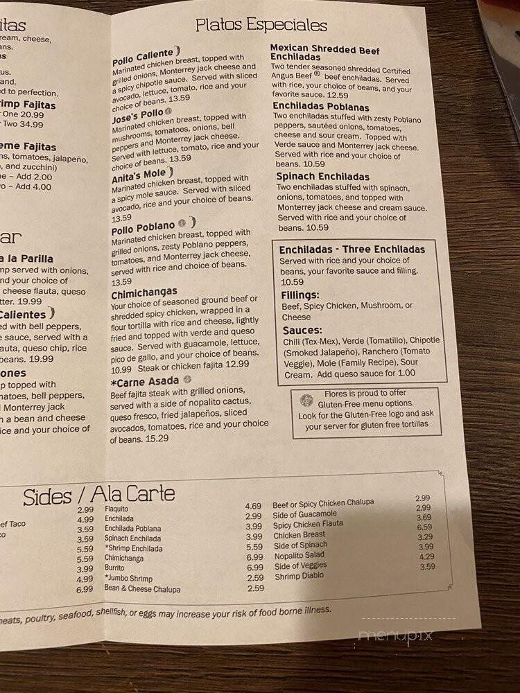Flores Mexican Restaurant - Kirby Springs - Dripping Springs, TX menu_pic