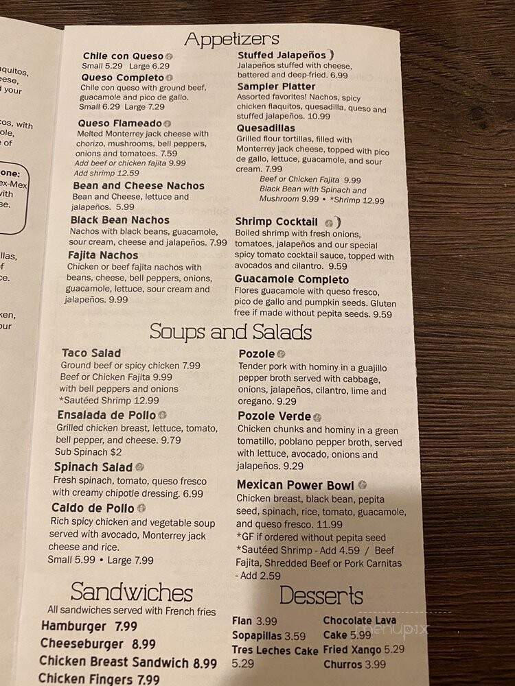 Flores Mexican Restaurant - Kirby Springs - Dripping Springs, TX menu_pic
