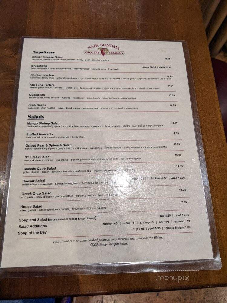 Napa Sonoma Grocery Company - Reno, NV menu_pic