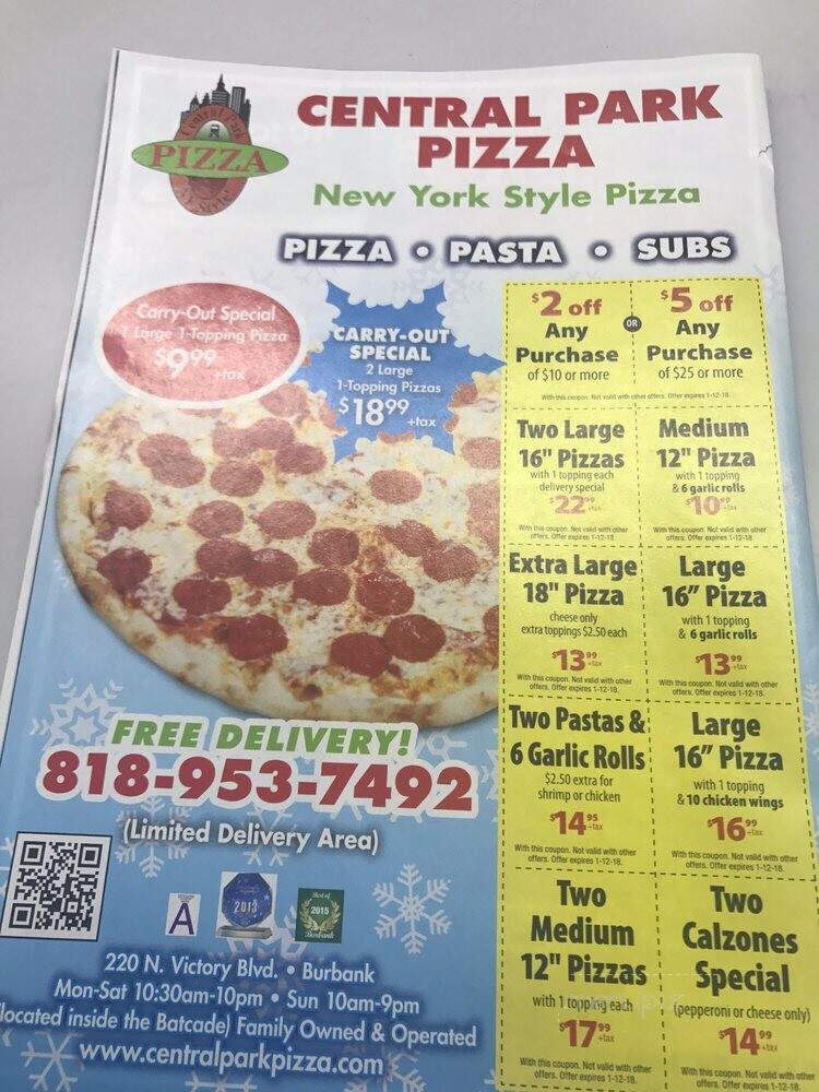 Central Park Pizza - Burbank, CA