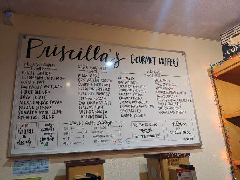 Priscilla's Coffee Tea & Gifts - Burbank, CA menu_pic