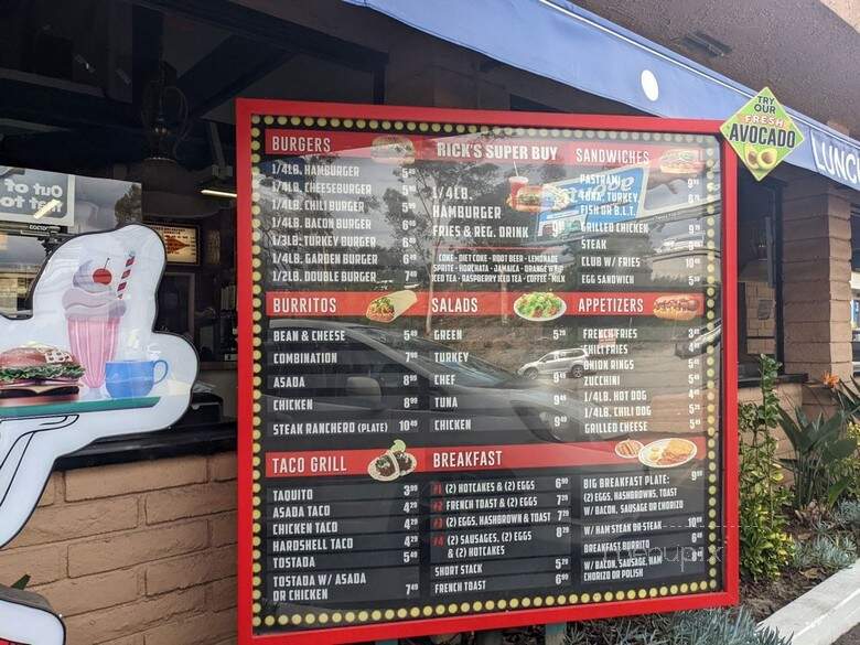 Rick's Drive In & Out - Los Angeles, CA menu_pic