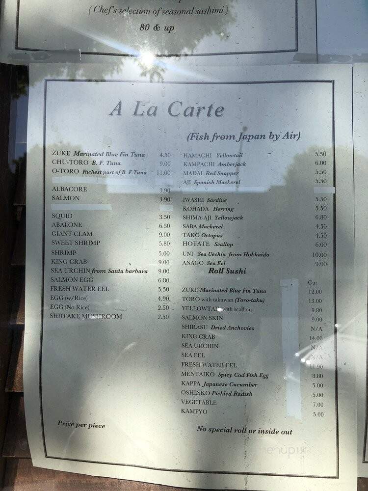 Sushi Sushi - Beverly Hills, CA menu_pic