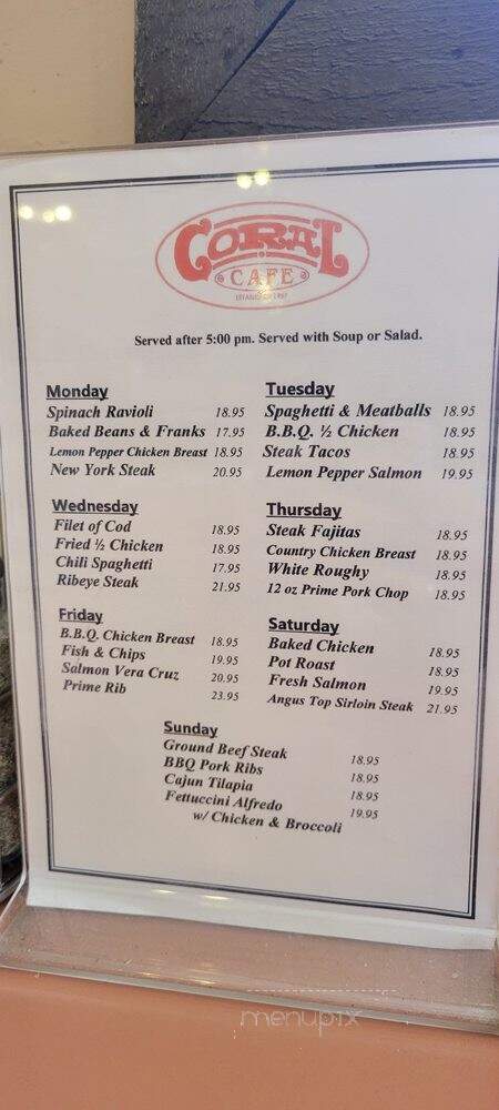 Coral Cafe - Burbank, CA menu_pic