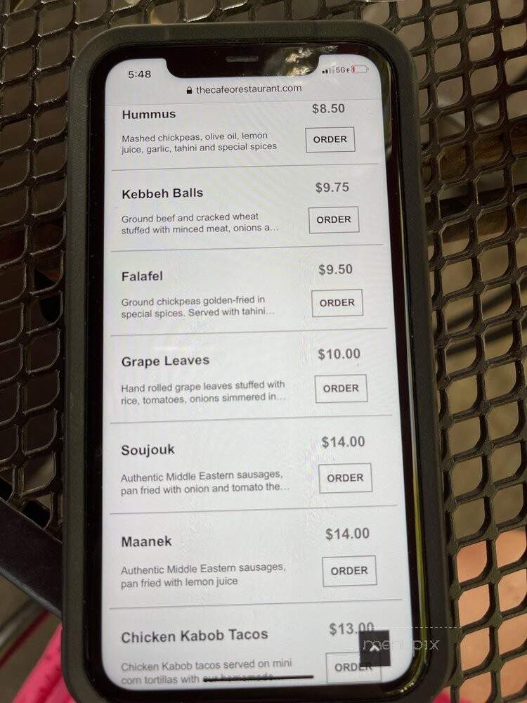 O Cafe - Burbank, CA menu_pic