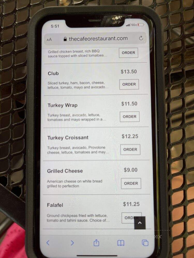 O Cafe - Burbank, CA menu_pic