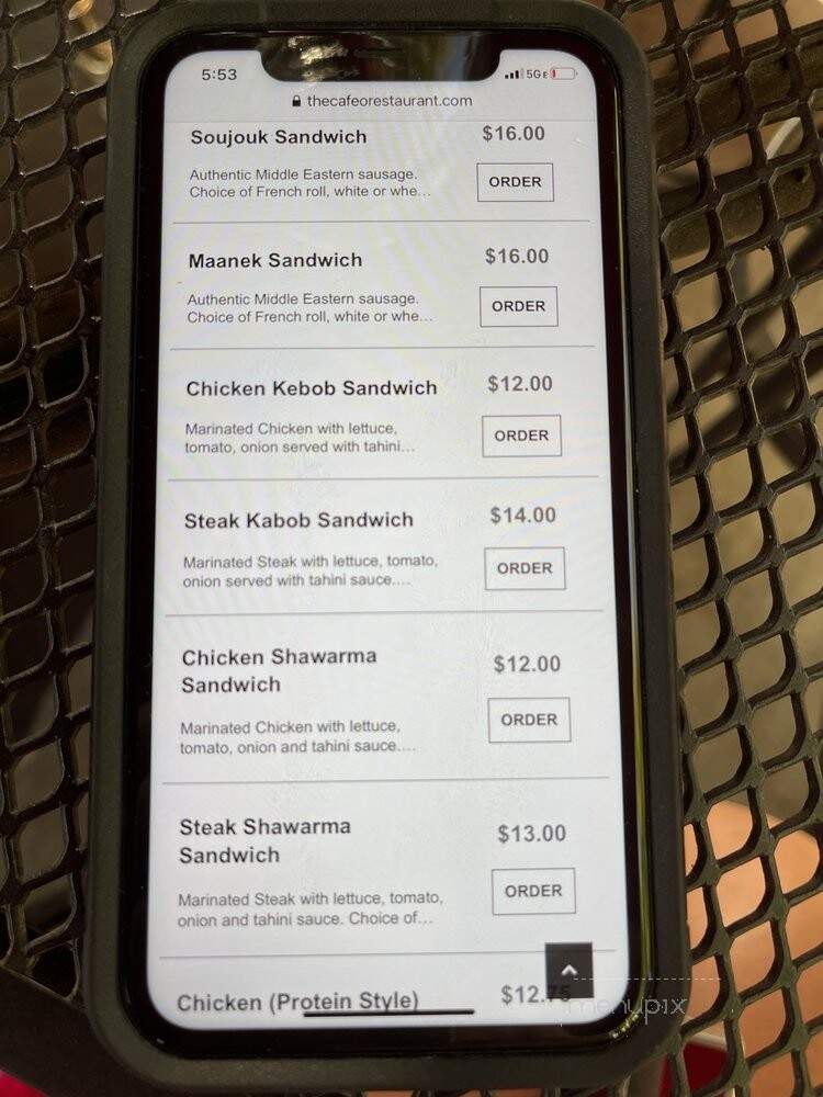 O Cafe - Burbank, CA menu_pic