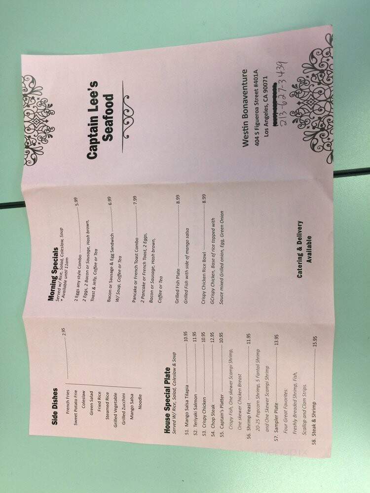 Cap'n Lee's Seafood - Los Angeles, CA menu_pic
