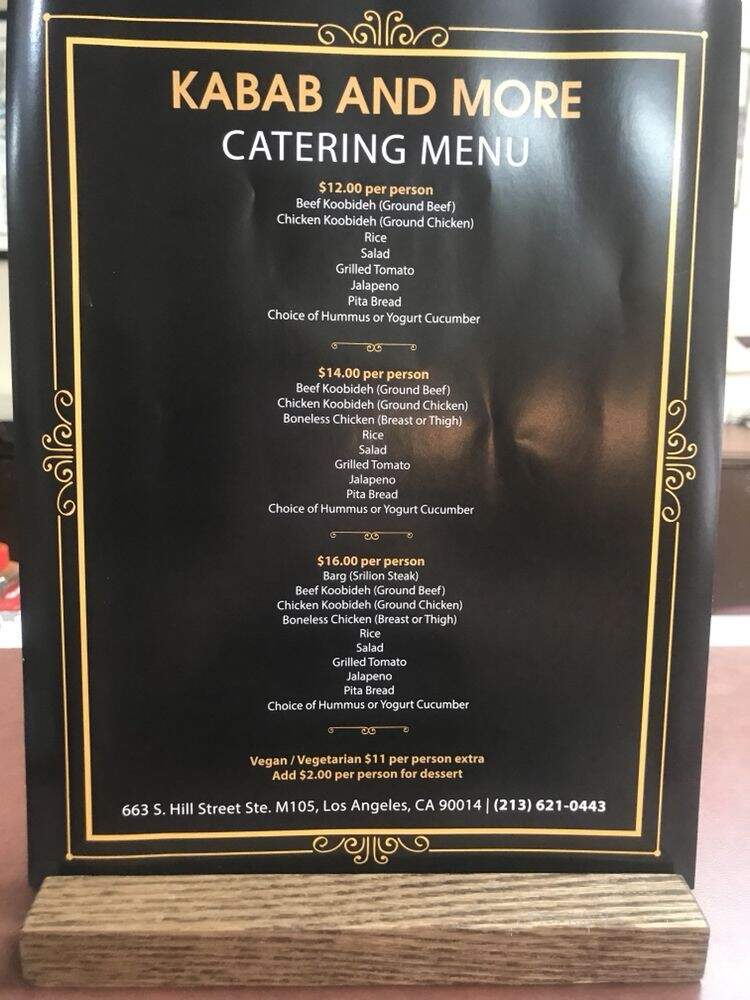 Kabab & More - Los Angeles, CA menu_pic