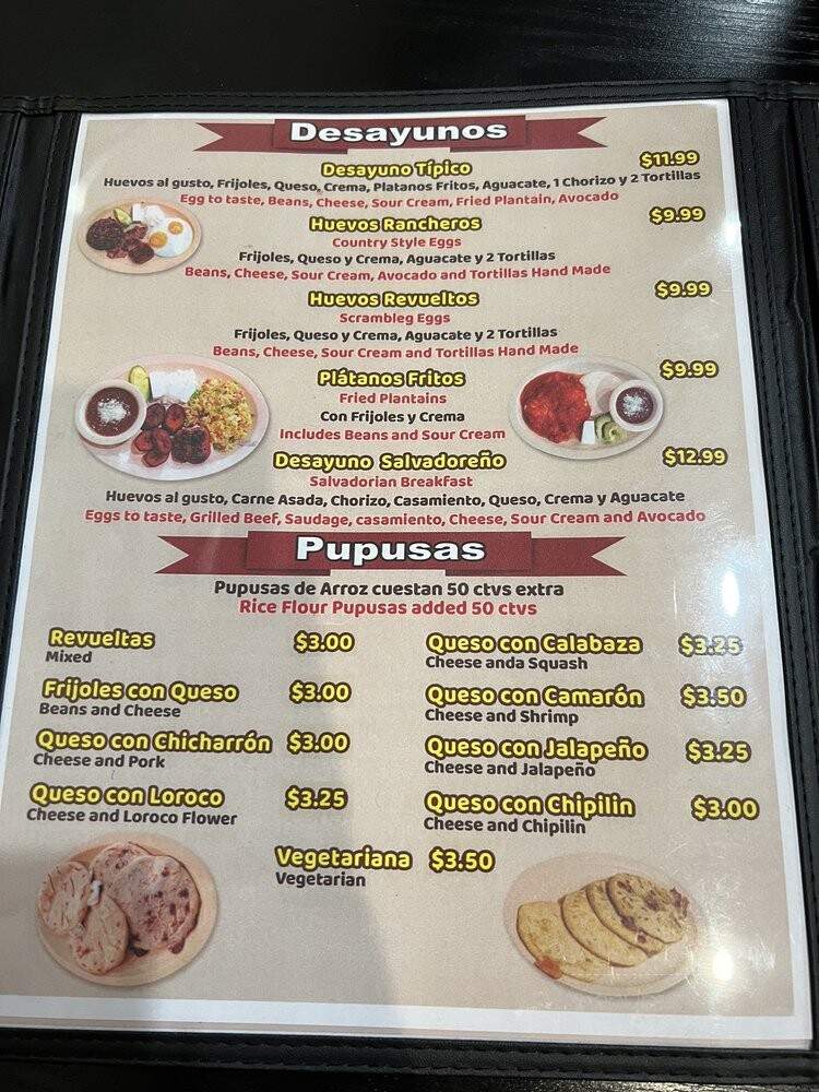 La Teclena - Los Angeles, CA menu_pic