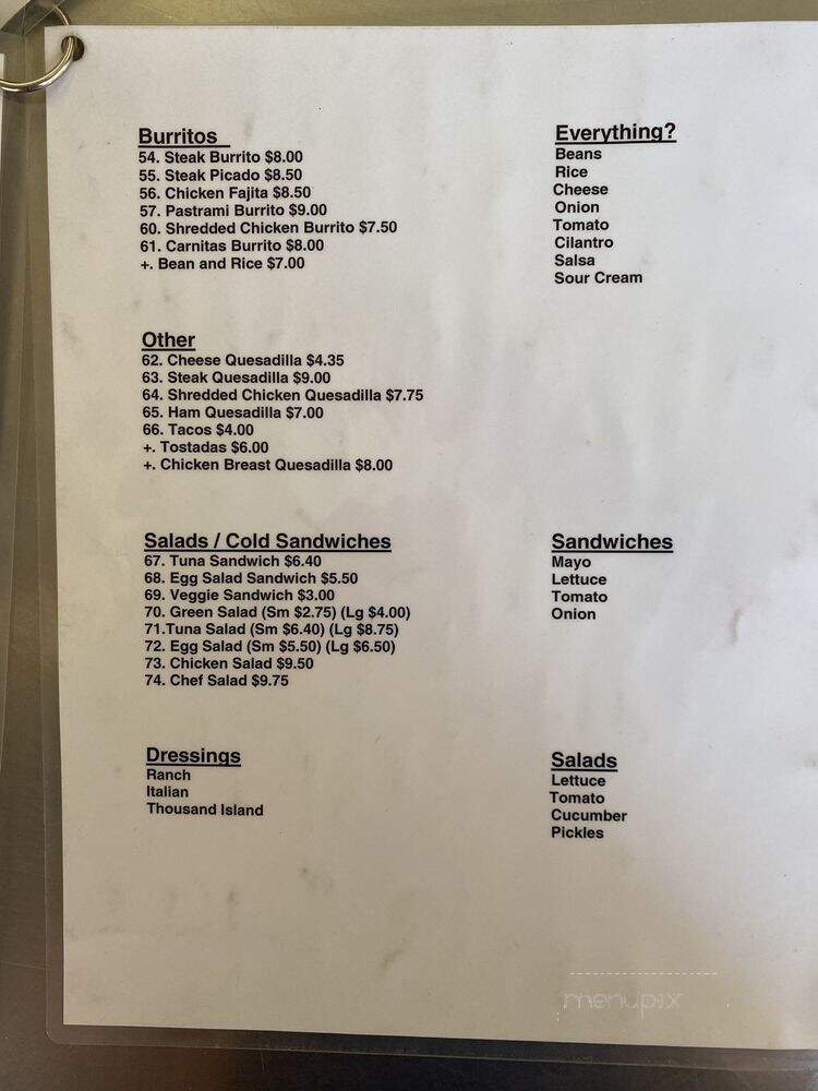 Martha's Kitchen - Los Angeles, CA menu_pic