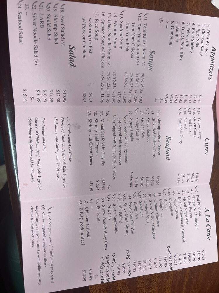 Thai Food Express - Los Angeles, CA menu_pic