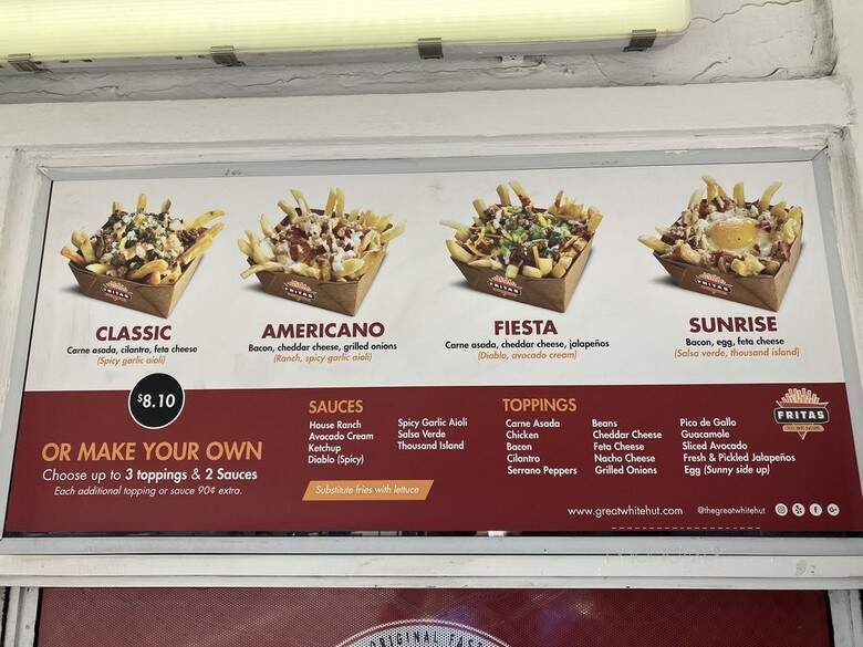 Great White Hut - Glendale, CA menu_pic
