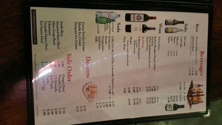 Ichiban - Glendale, CA menu_pic