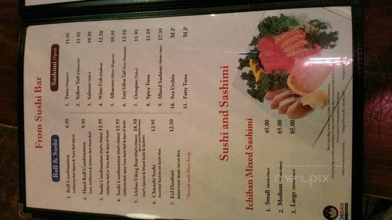 Ichiban - Glendale, CA menu_pic