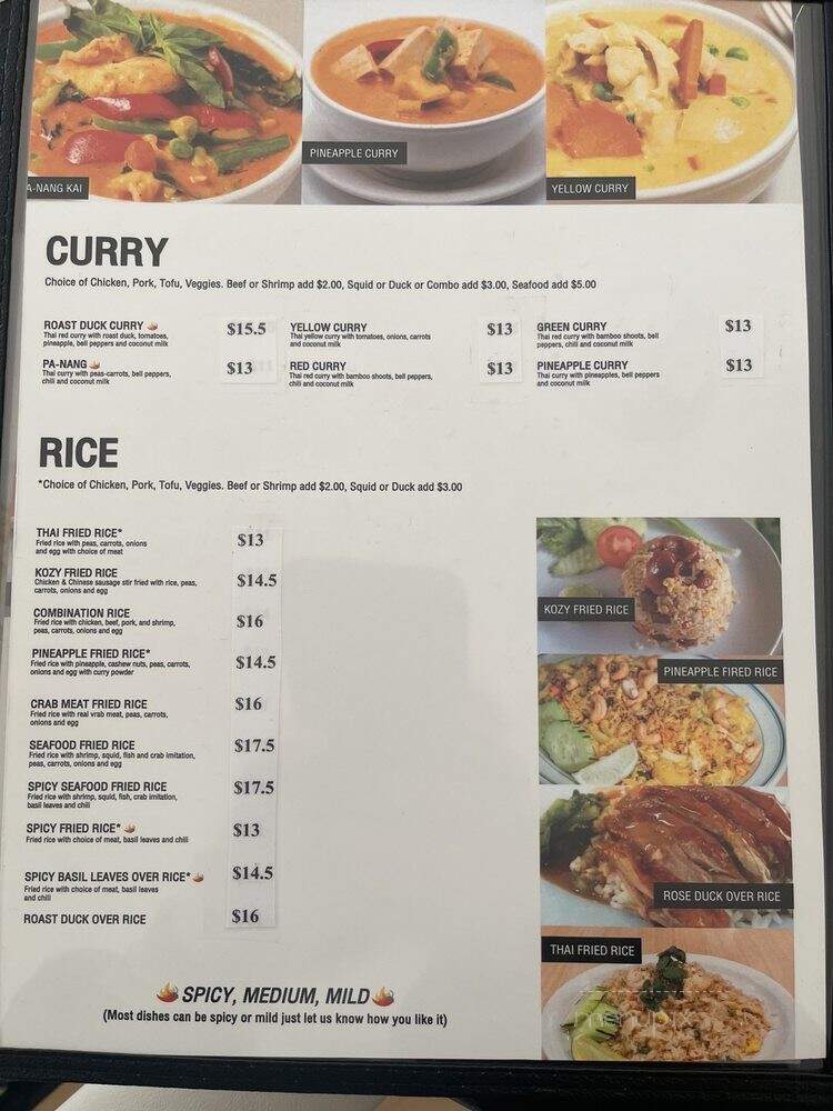Kozy Korner - Glendale, CA menu_pic