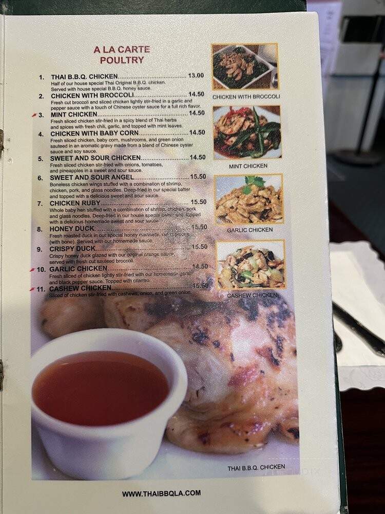 Thai Original Bar-B-Q - Glendale, CA menu_pic