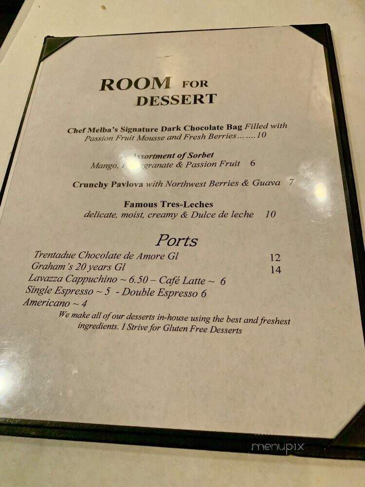 Chef Melba's Bistro - Hermosa Beach, CA menu_pic