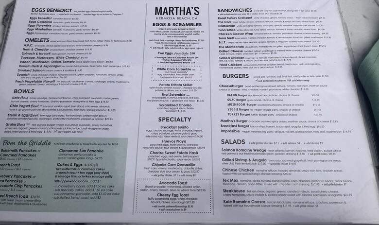 Martha's Corner - Hermosa Beach, CA menu_pic