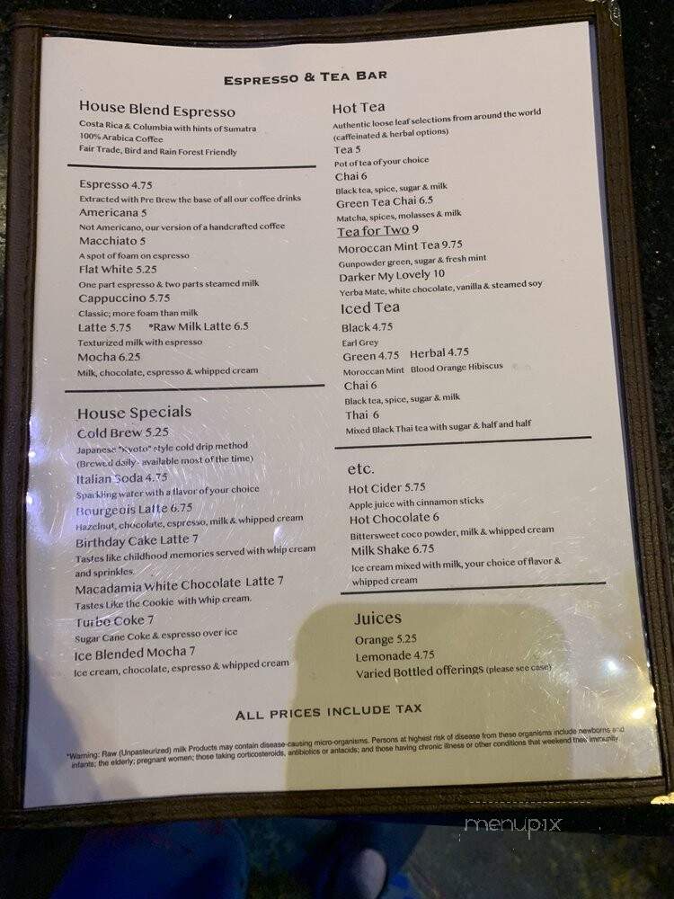 Bourgeois Pig - Los Angeles, CA menu_pic