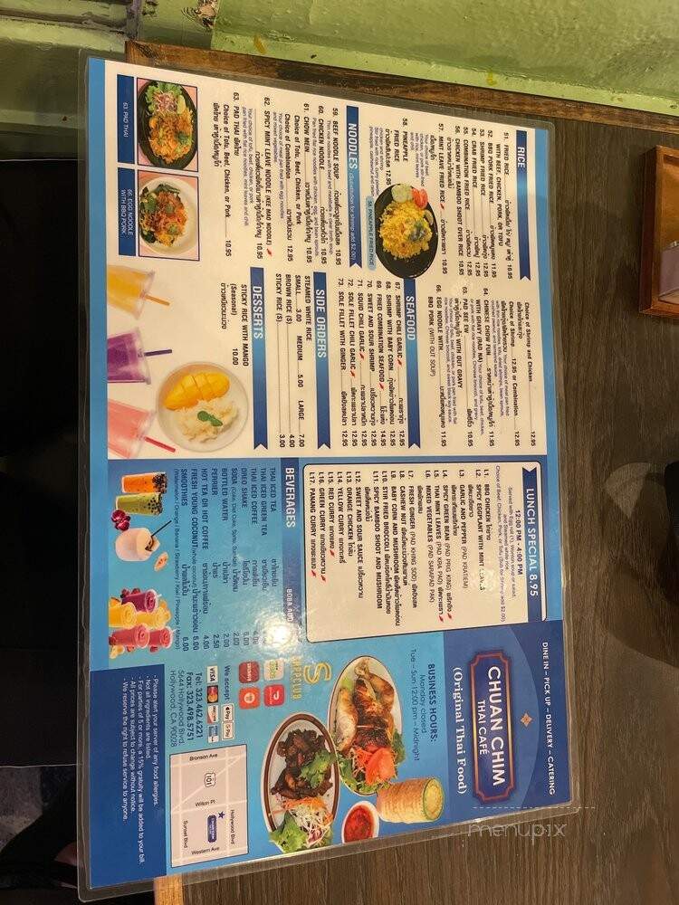 Chuan Chim Restaurant - Los Angeles, CA menu_pic