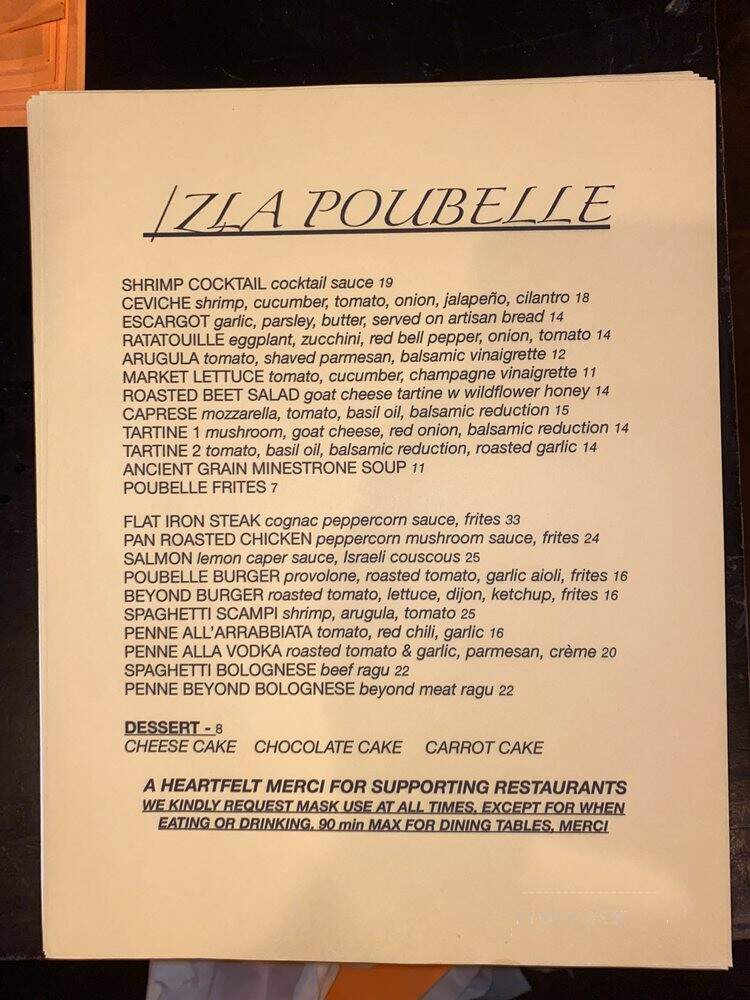 La Poubelle - Los Angeles, CA menu_pic