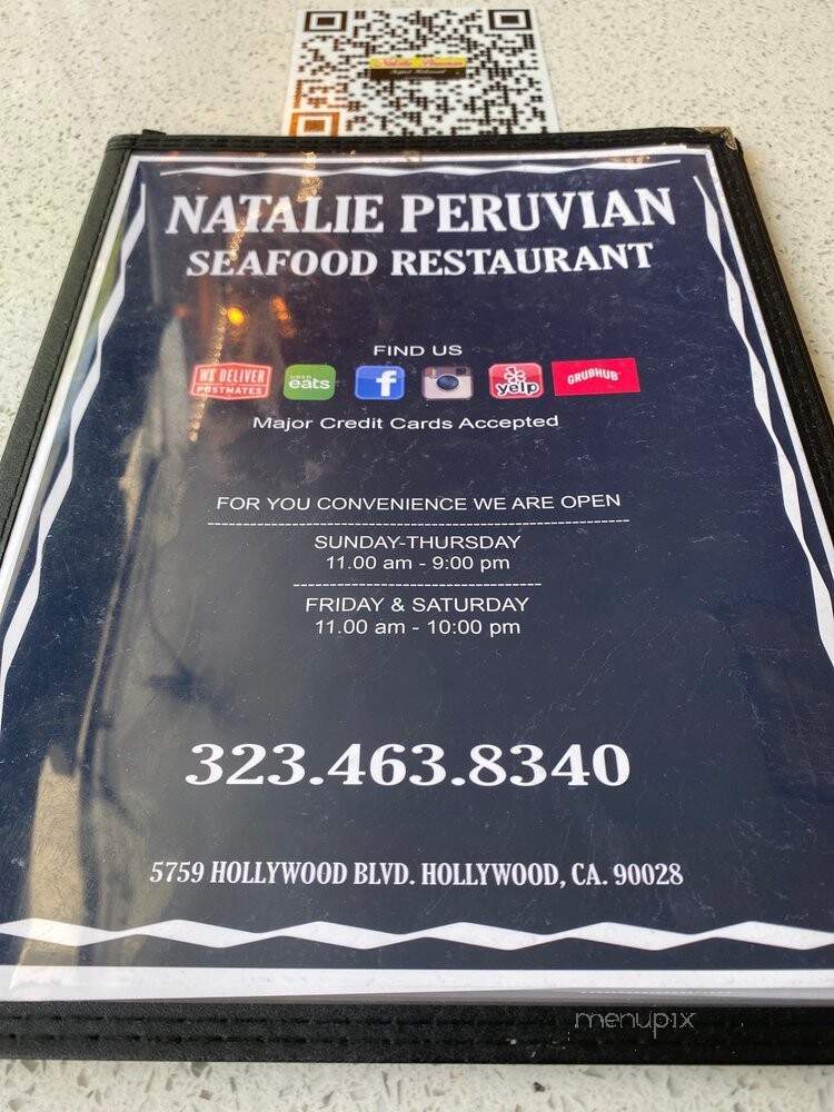 Natalie Peruvian Seafood - Los Angeles, CA menu_pic