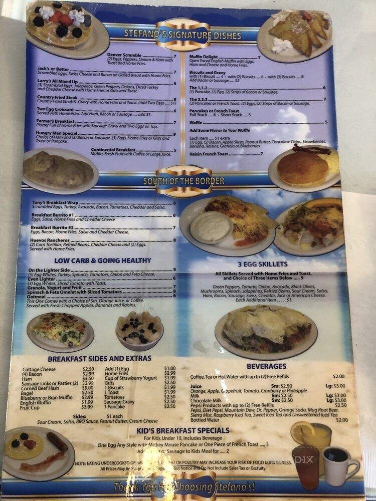 Stefano Family Restaurant - Los Angeles, CA menu_pic