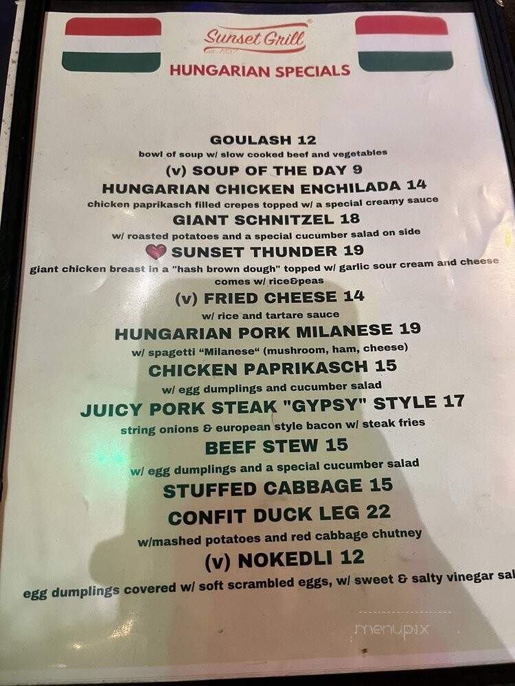Sunset Grill - West Hollywood, CA menu_pic