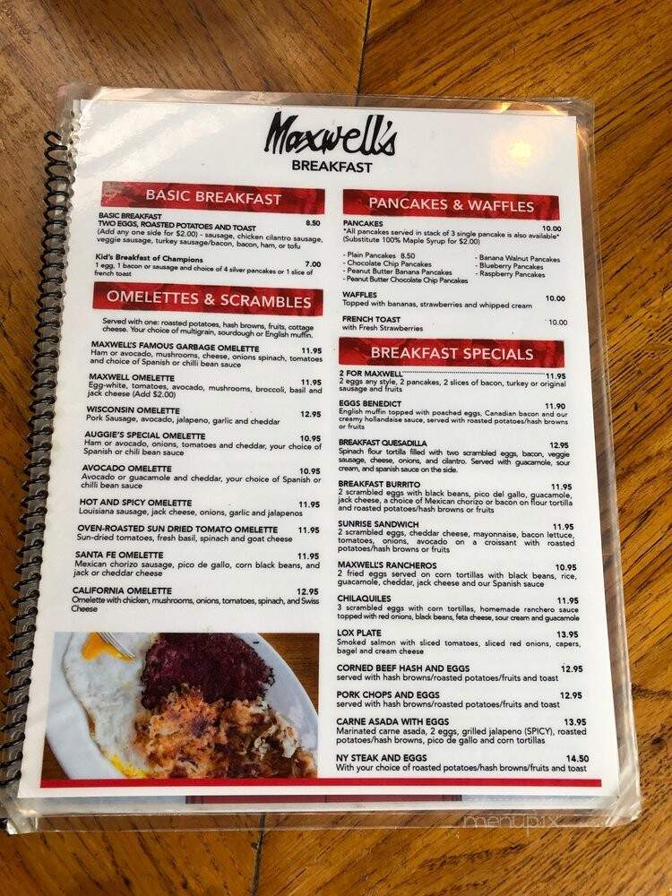 Maxwell Cafe - Los Angeles, CA menu_pic