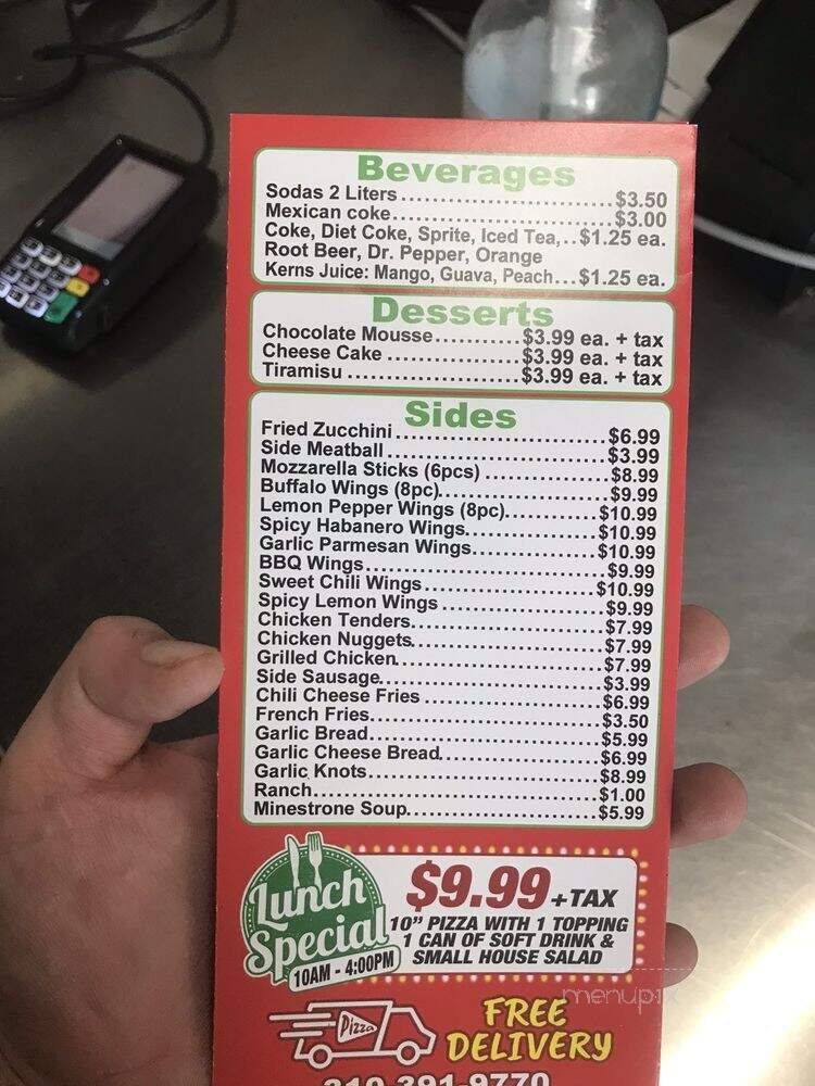 Piece O' Pizza - Los Angeles, CA menu_pic