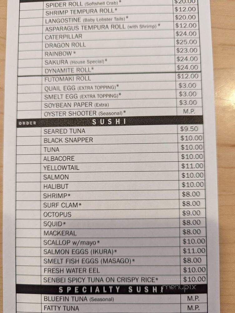 Sakura - Los Angeles, CA menu_pic