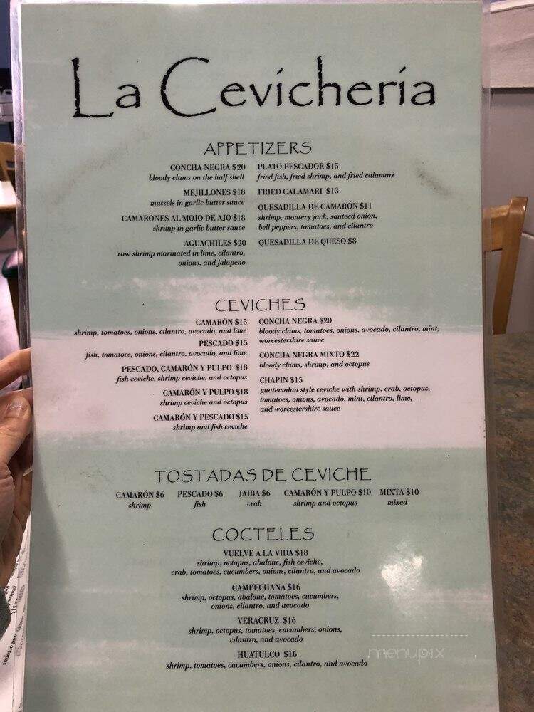 La Cevicheria - Los Angeles, CA menu_pic