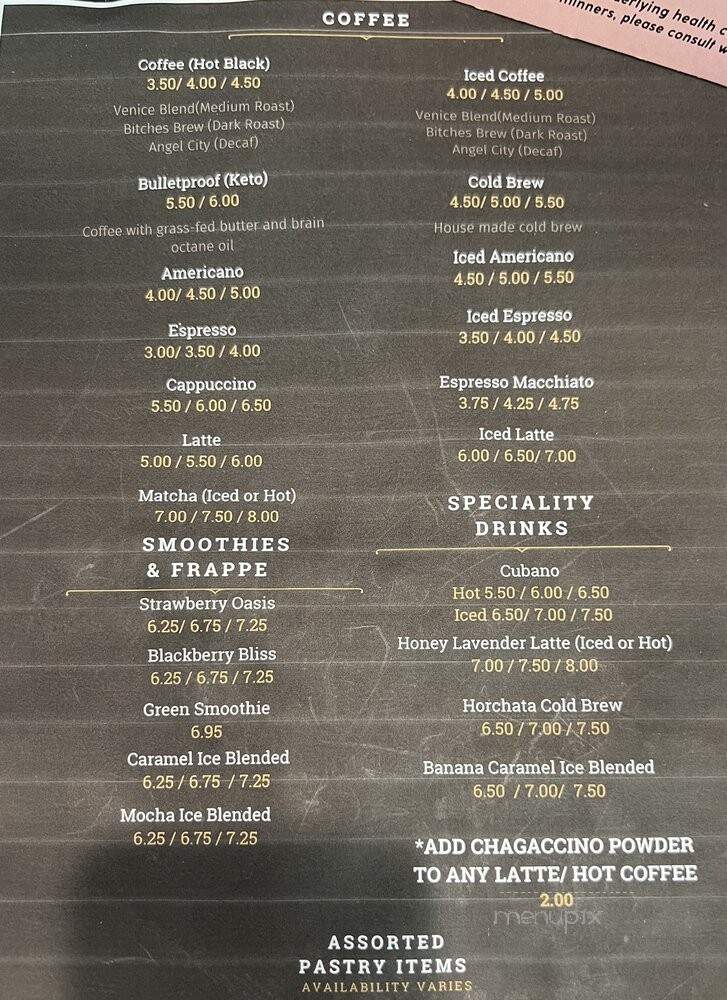 Black Dog Coffee - Los Angeles, CA menu_pic