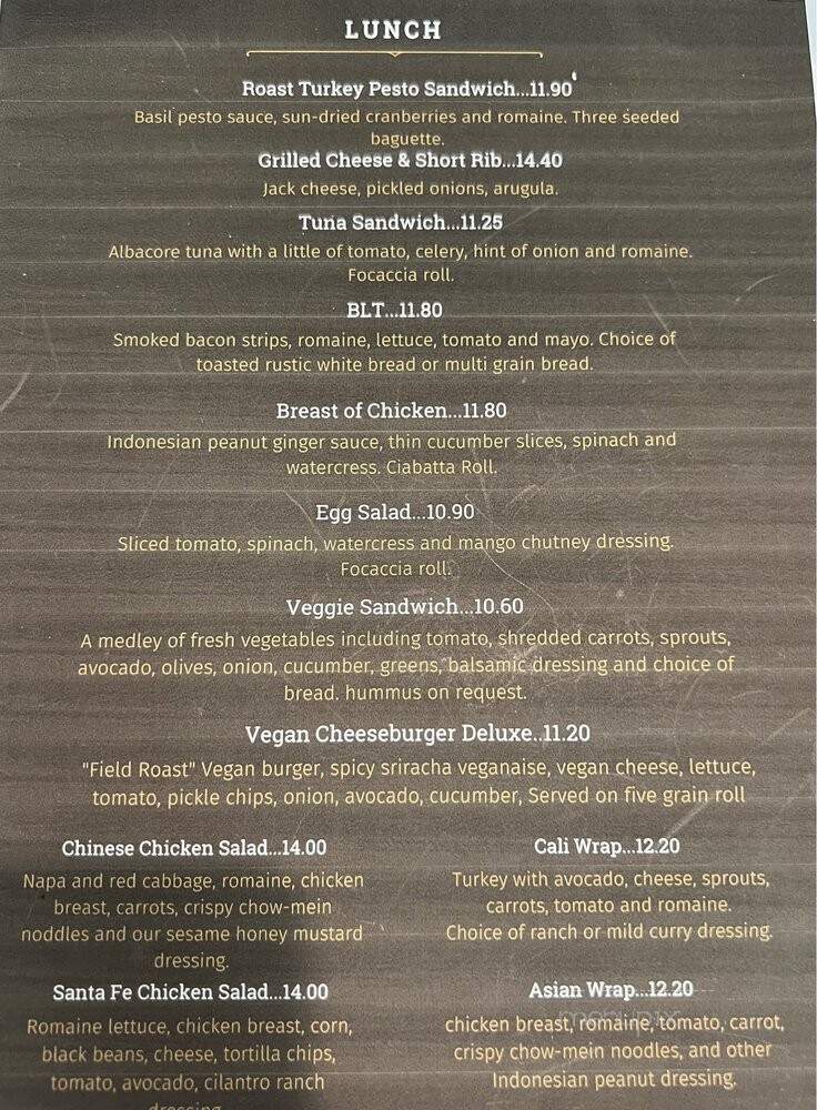 Black Dog Coffee - Los Angeles, CA menu_pic