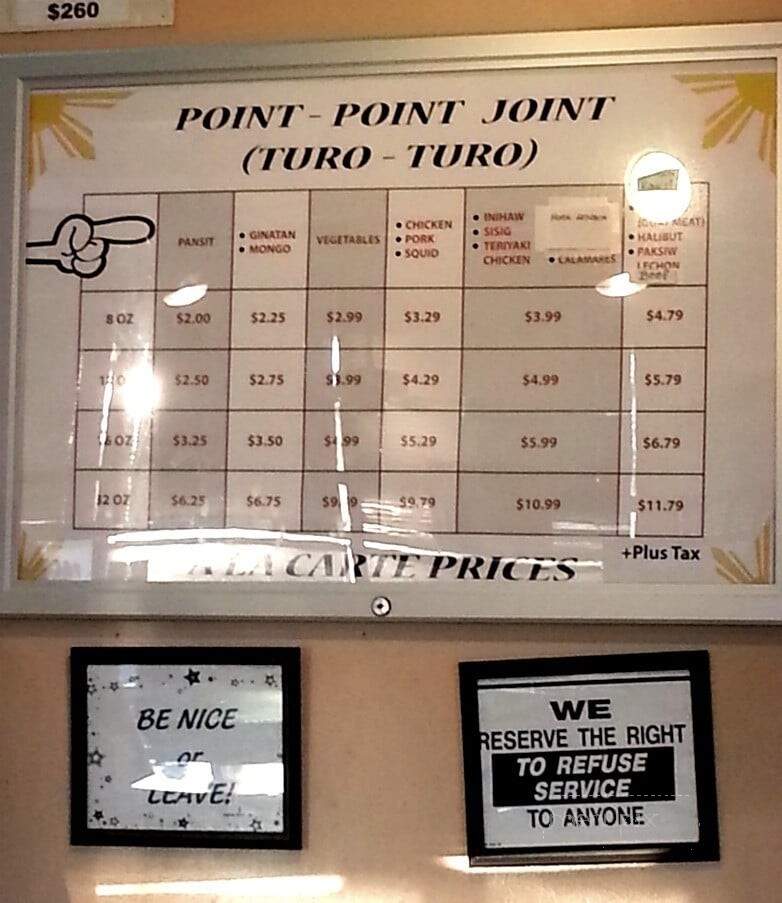 Point Point Joint - Los Angeles, CA menu_pic