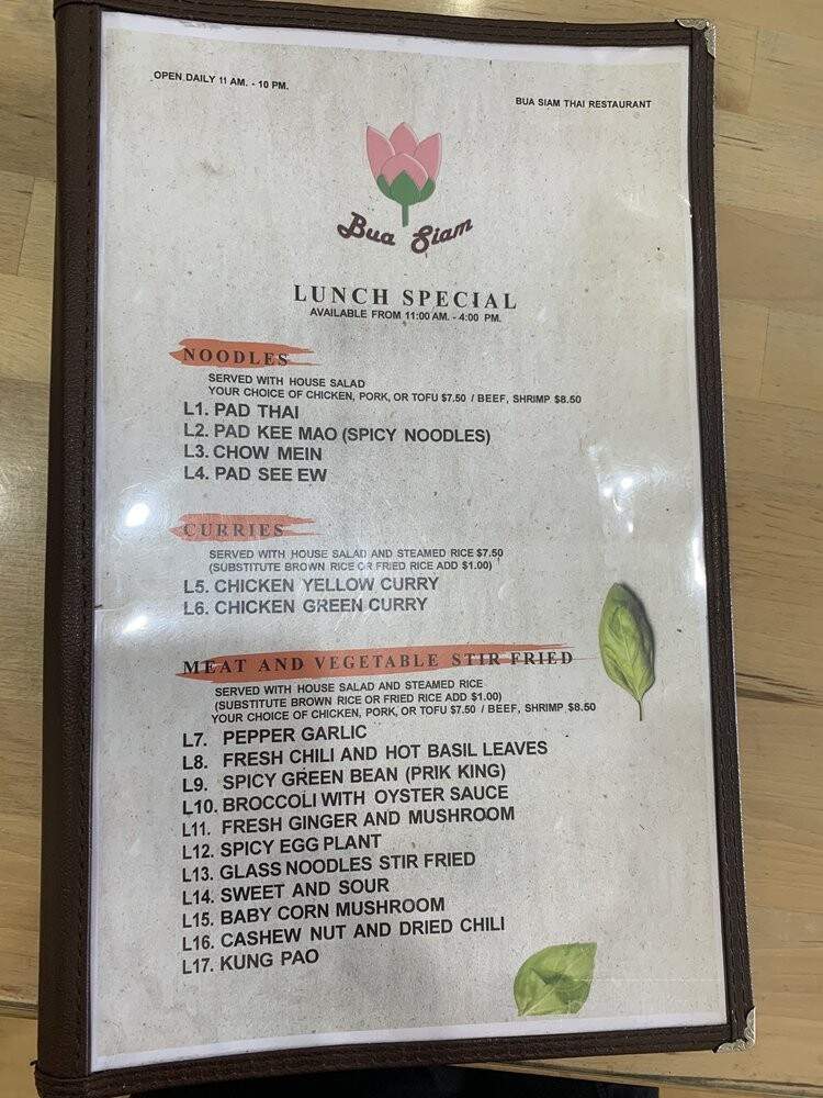 Bua Siam - North Hollywood, CA menu_pic